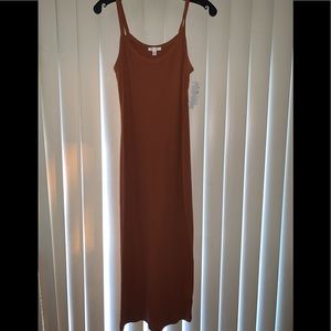 Abound ribbed tank dress, rust colored, size m